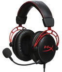 Casti cu microfon HyperX Cloud Alpha gamer, negru-rosu