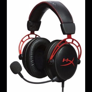 Casti cu microfon HyperX Cloud Alpha gamer, negru-rosu