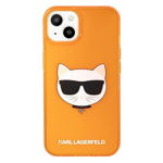 Husa Spate Karl Lagerfeld Compatibila Cu iPhone 13, Colectia Glitter Choupette Fluo, Orange - 027865