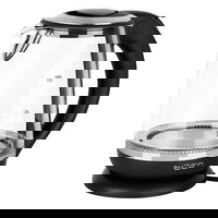 Cana electrica fierbator din sticla ECG RK 2080 Glass, 2 L, 2200 W, lumina albastra de fundal