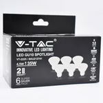 Set 6 becuri LED GU10 4.5W (35W), 400 lm, 100 grade, lumina rece (6500K), V-TAC