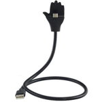STAR Cablu Date Creative Hand Type C La USB PVC Negru Cu Suport Telefon, STAR