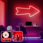 Aplica de Perete Neon Arrow - Large, Roșu, Kolaya