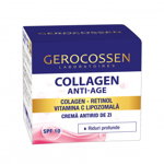 Crema de zi antirid cu colagen, retinol si vitamina C lipozomala Gerocossen Collagen, SPF 10, ten riduri profunde, 50 ml