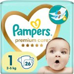 Pampers Premium Care Newborn Size 1 scutece de unică folosință 2-5 kg 26 buc, Pampers