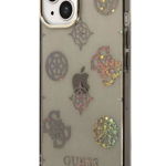 Protectie spate Guess Peony Glitter pentru Apple iPhone 14 (Negru)