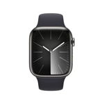 Apple Watch 9, GPS, Cellular, Carcasa Graphite Stainless Steel 45mm, M/L, Midnight Sport Band, Apple
