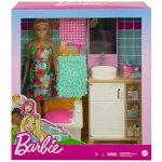 Set Barbie by Mattel Mobilier baie cu papusa si accesorii GRG87, Barbie