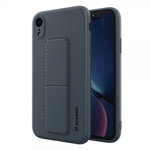 Husa Spate Wozinsky Compatibila Cu iPhone Xr, Cu Stand Metalic Pe Spate, Protectie La Camera - Navy Blue, Wozinsky