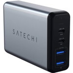 Incarcator 75W Dual Type-C PD Travel Charger  Space Grey, Satechi