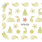 Sticker Nail Art Lila Rossa pentru Craciun, Revelion si Iarna XF6102, Lila Rossa