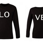 Set bluze negre pentru cuplu LO VE COD SB52, Zoom Fashion