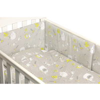 Set de lenjerie de pat din 5 piese Lorelli - Cu balustrade, trenuleț, gri