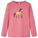 Tricou pentru copii cu mâneci lungi, roz antichizat, 92, vidaXL