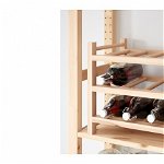 Suport 9 sticle vin, lemn masiv, Magazin Chic Online