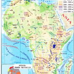 Africa + Australia. Harta fizica 1:40.000.000 (pliata)