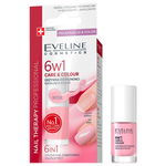 Tratament profesional Care & Colour Nail Therapy 6in1 Rose, 5 ml, Eveline Cosmetics