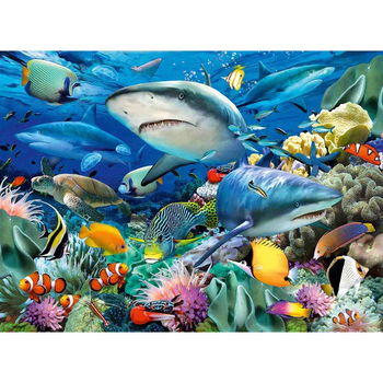 Puzzle rechini, 100 piese, Ravensburger