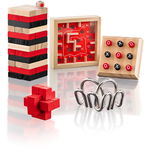 Joc de logica - Set mini jocuri, 5 in 1, Woodyland