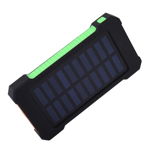 Set 2 produse - Acumulator Extern 10000 mAh, cu Incarcare Solara, 2 USB, Lanterna LED cu Mod SOS, Negru-Verde + Suport Universal de Birou Pentru Tablete sau Telefoane, Inter-Line Company SRL