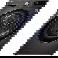 Uscator de rufe LG RC90V9JV2Q, ThinQ, condensare si pompa de caldura, 9Kg, 14 Programe, Clasa A+++, negru