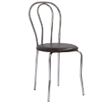 Scaun bucatarie tapitat neagru IP21901 Depozitul de scaune Tulipan, tapiterie piele ecologica, cadru metal argintiu, max. 100 kg, 40 x 48 x 89 cm, Depozitul de scaune