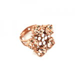 Inel placat cu Aur roz de 24K, cu cristale Swarovski, Tiara Day | 7404-2333rg, Roxannes - Mariana Jewellery
