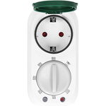 Priza Programabila OR-PRE-446(GS) Mecanica Senzor Crepuscular Schuko 230V 16A 3680W IP44 Alb/Verde, ORNO