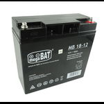 megaBAT MB 18-12 Baterie UPS Lead-acid accumulator VRLA AGM Maintenance-free 12 V 18 Ah Black, MPL POWER ELEKTRO