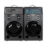 Set 2 boxe audio Samus, 2000 W, 2 x 4 inch, Bluetooth, microfon inclus, Negru, Samus