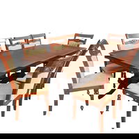 Set masa RH7132 + 8 scaune RH8100,160x100x77 cm, dirty oak, OEM