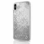 Capac Protectie Spate Guess Pentru Iphone X Colectia Liquid Glitter - Argintiu, Guess