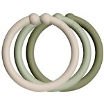 BIBS Loops cercuri pentru atârnat Vanilla / Sage / Olive 12 buc, BIBS