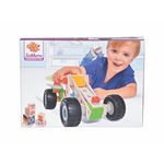 Set de constructie Eichhorn Heros Constructor, Masina din lemn, 100 piese