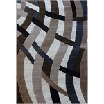 Covor modern Geo Hand Carved 7168, polipropilena heat set, model abstract bej/maro, 200 x 290 cm, Arabesque