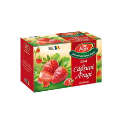 Ceai Aromfruct cu capsuni si fragi, 20 plicuri, Fares, FARES