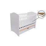 Patut VESSANTI Como cu sertar - Alb cu Cappucino + Saltea cocos confort 120 x 60 x 12 cm