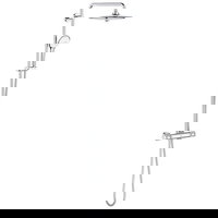 Sistem de duș cu termostat Grohe Euphoria 260, duș fix 3 funcții, pară duș 3 funcții, furtun duș 175 cm, crom