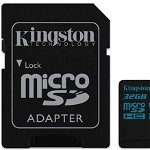 Micro sdhc kingston, 32gb, class 10 uhs-i, r/w 45/10 mb/s, adaptor sd