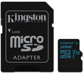 Micro sdhc kingston, 32gb, class 10 uhs-i, r/w 45/10 mb/s, adaptor sd