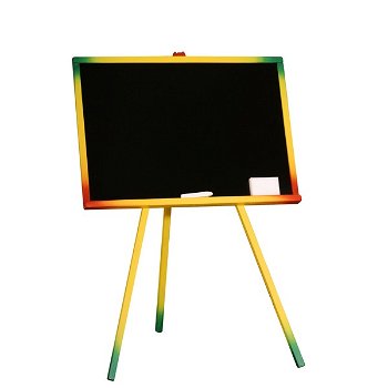 Tablita de scris pentru copii, 65x95 cm, rama color, stativ lemn, PRC