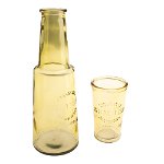Carafă din sticlă cu pahar Dakls, 800 ml, galben, Dakls
