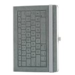 Carnet - Keyboard A5, grey, hard cover, ruled
