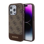 Husa telefon Guess pentru iPhone 15 Pro Max, 4G Stripe MagSafe, Poliuretan, Maro, Guess