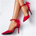 Pantofi Dama cu Toc Taylor Rosii #14098, OneFashionRoom-He