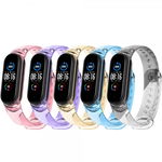 Set 5 curele pentru bratara smartwatch Mi Band 5 / Mi Band 6 silicon culoare foto-sensibila transparent roz mov galben albastru negru, krasscom