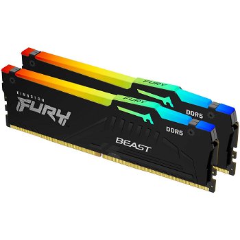 Memorie RAM Kingston FURY Beast RGB, DIMM, 32GB (2x16GB) DDR5,