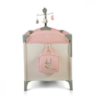 Patut pliabil cu doua niveluri de inaltime si laterala culisanta Cangaroo Indiana Co Sleeper, Verde/Bej