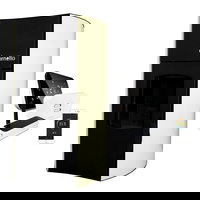 Termosemineu premium centrala peleti Fornello Fiama Bianco 25 kw , complet echipat pentru incalzire, pompa , vas expansiune, automatizare , telecomanda, buncar peleti 30 kg, tiraj fortat, culoare alb, aprindere automata