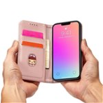 Husa Magnet Card Stand compatibila cu Samsung Galaxy S23 Pink, OEM